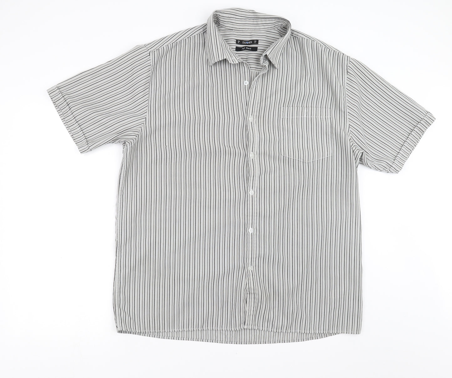 Dunnes Stores Mens Grey Striped   Button-Up Size XL