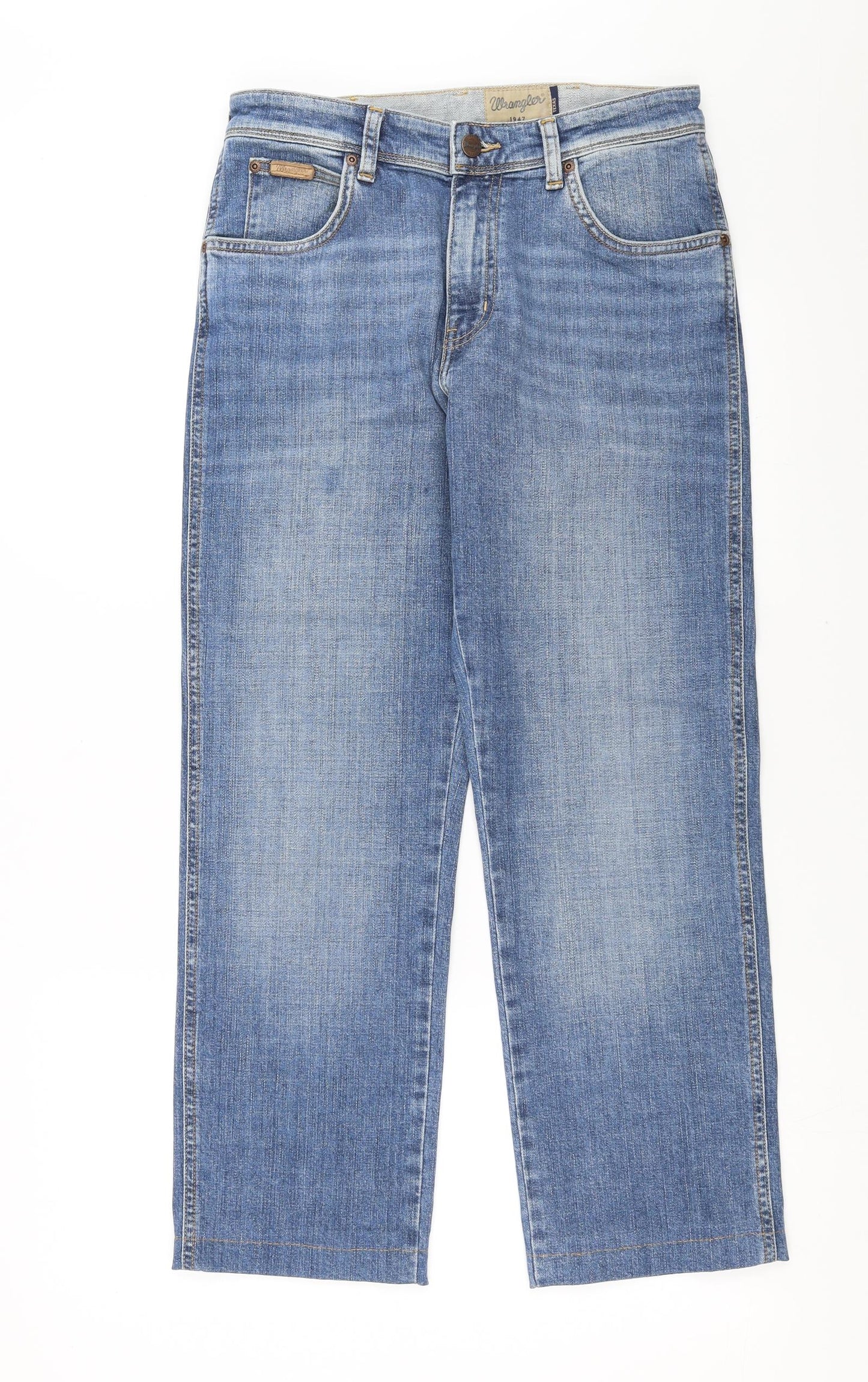 Wrangler Mens Blue  Denim Straight Jeans Size 30 in L27 in