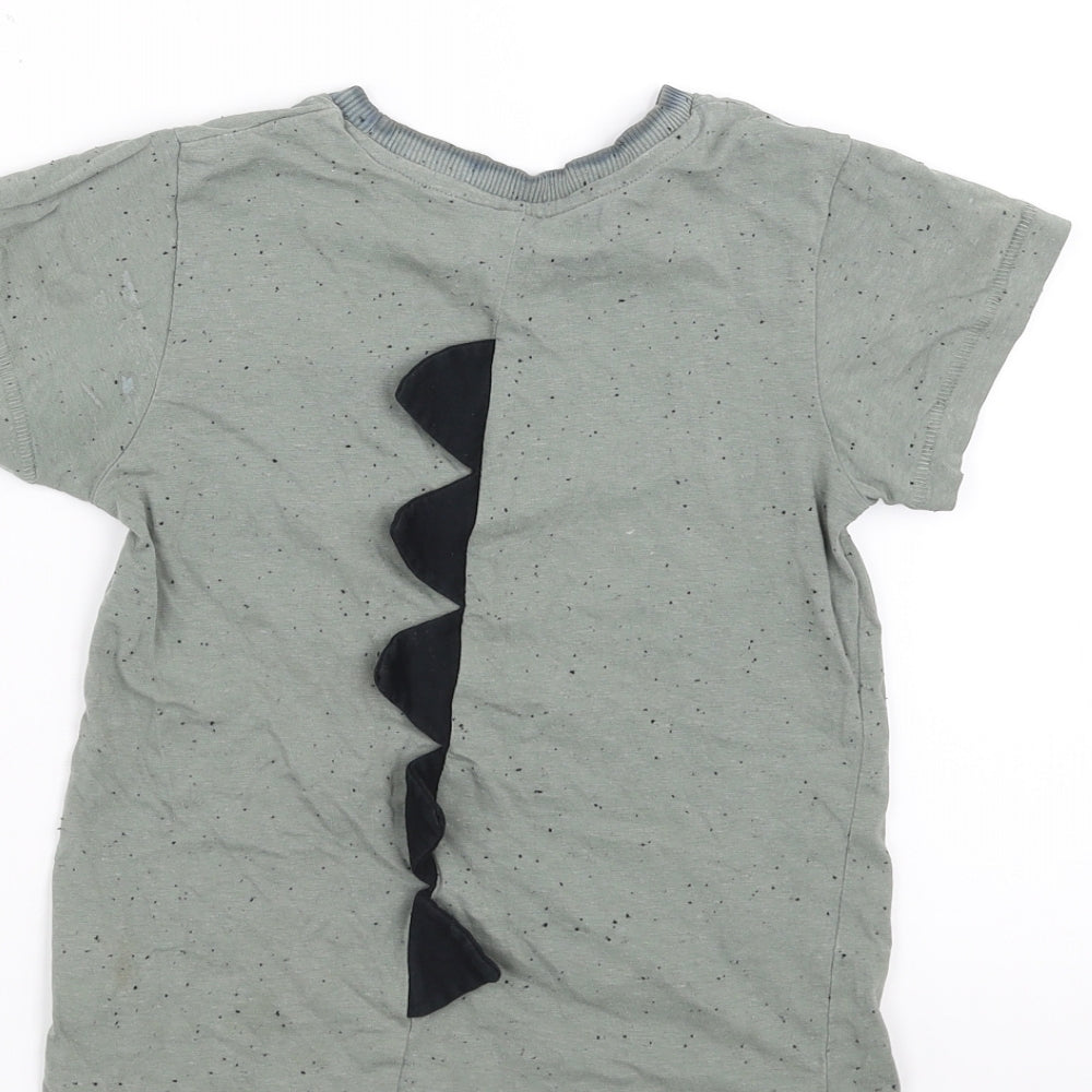 Matalan Boys Green   Basic T-Shirt Size 4-5 Years  - dinosaur