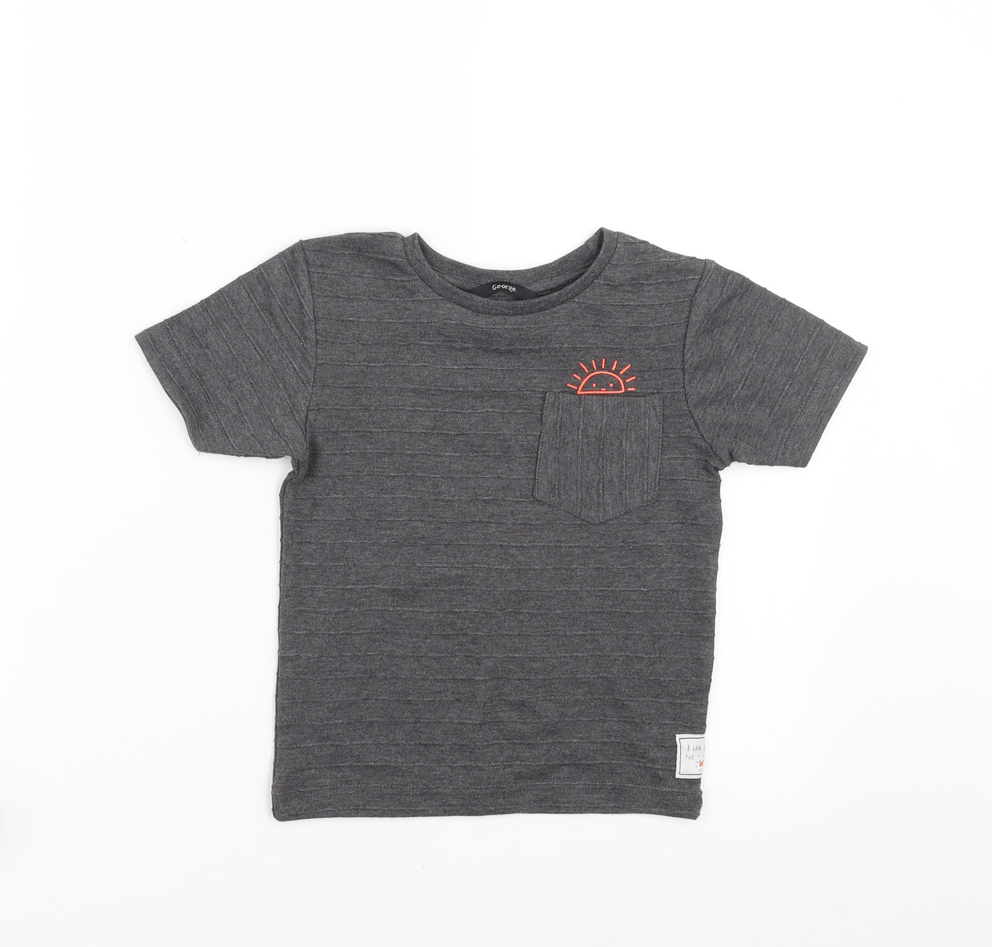 George Boys Grey   Basic T-Shirt Size 3-4 Years  - sun