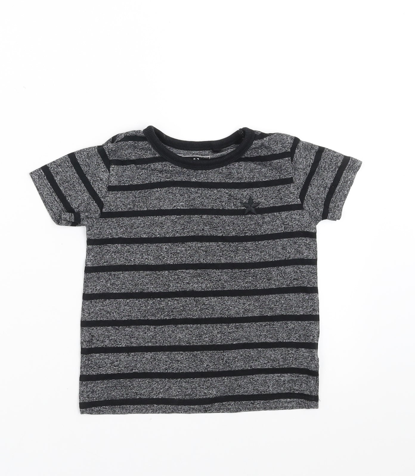 NEXT Boys Grey Striped  Basic T-Shirt Size 18-24 Months
