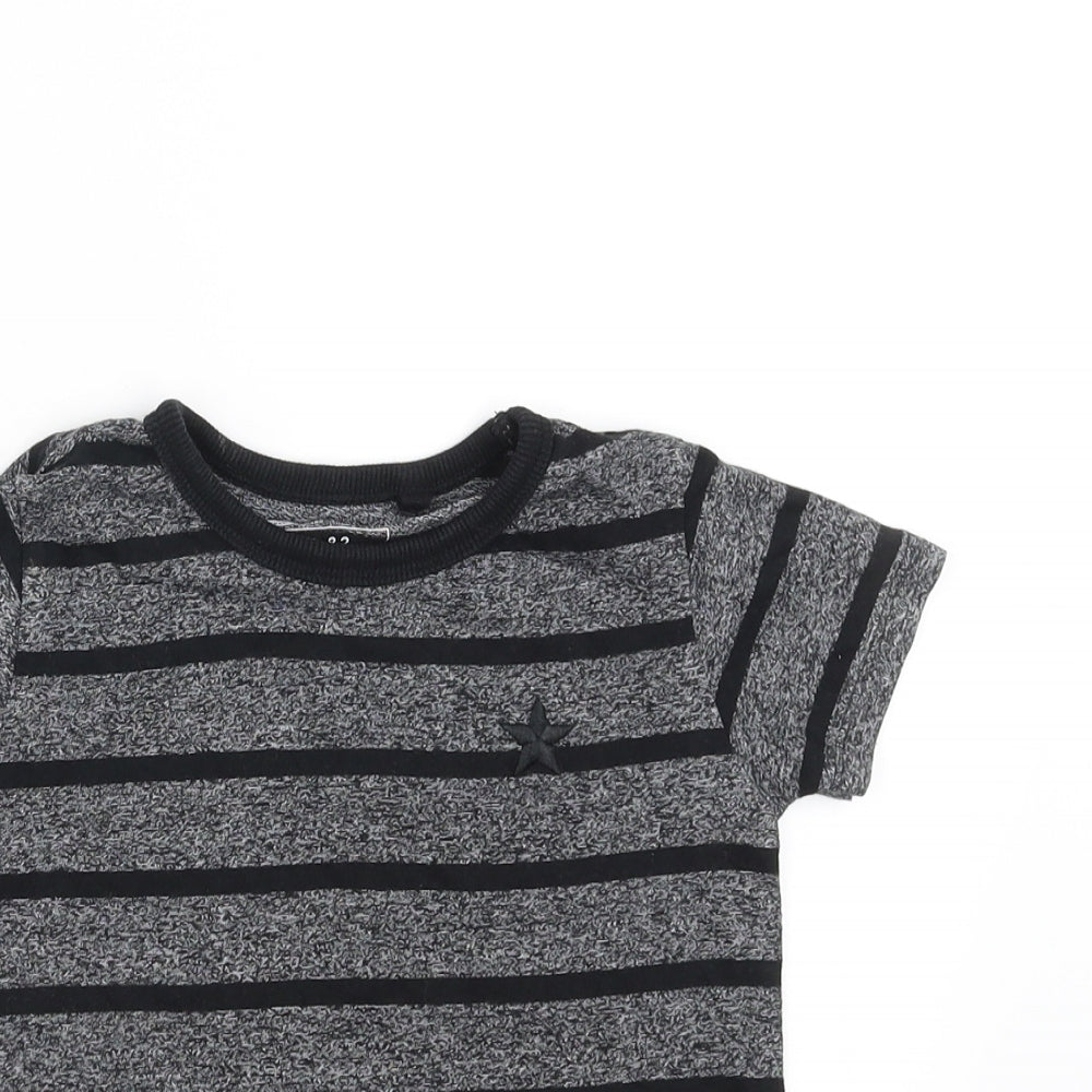 NEXT Boys Grey Striped  Basic T-Shirt Size 18-24 Months