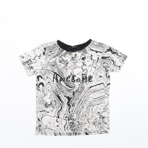 George Boys White   Basic T-Shirt Size 2-3 Years  - Marble effect