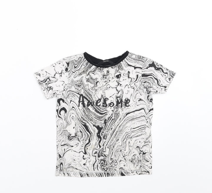 George Boys White Basic T-Shirt Size 2-3 Years - Marble effect