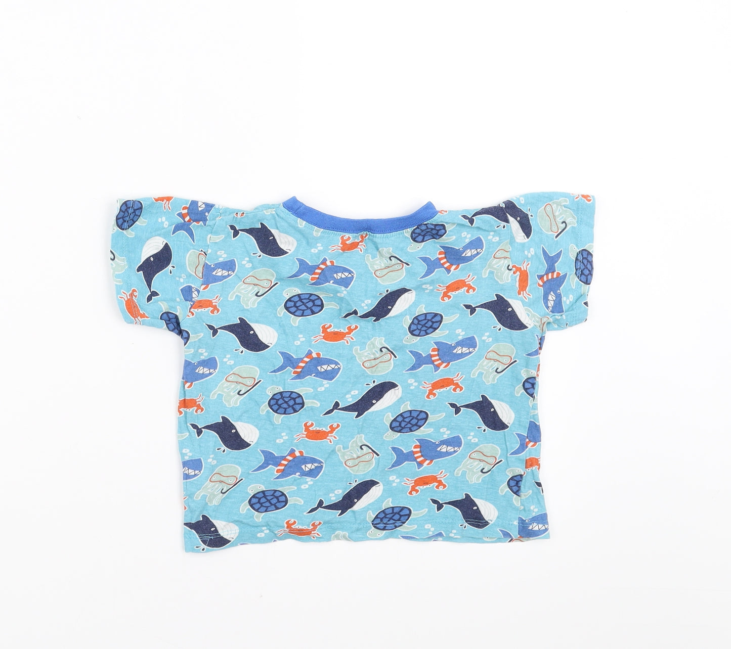 kids Boys Blue   Basic T-Shirt Size 4-5 Years  - Sea Animals