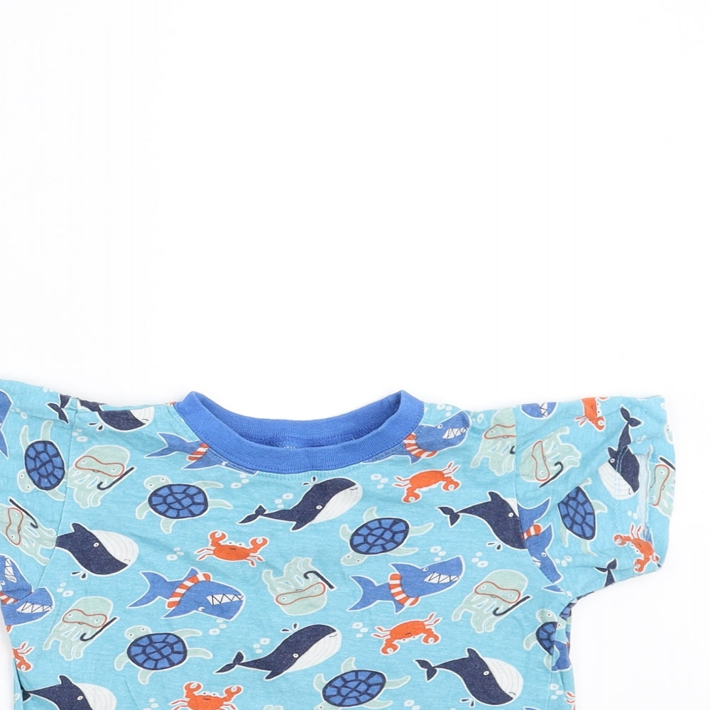 kids Boys Blue   Basic T-Shirt Size 4-5 Years  - Sea Animals