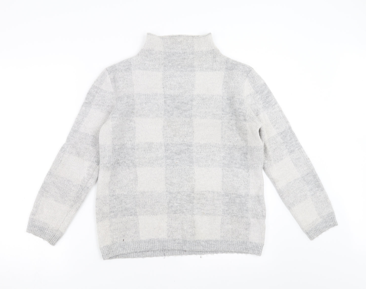 Peacocks Womens Grey Check  Pullover Jumper Size M