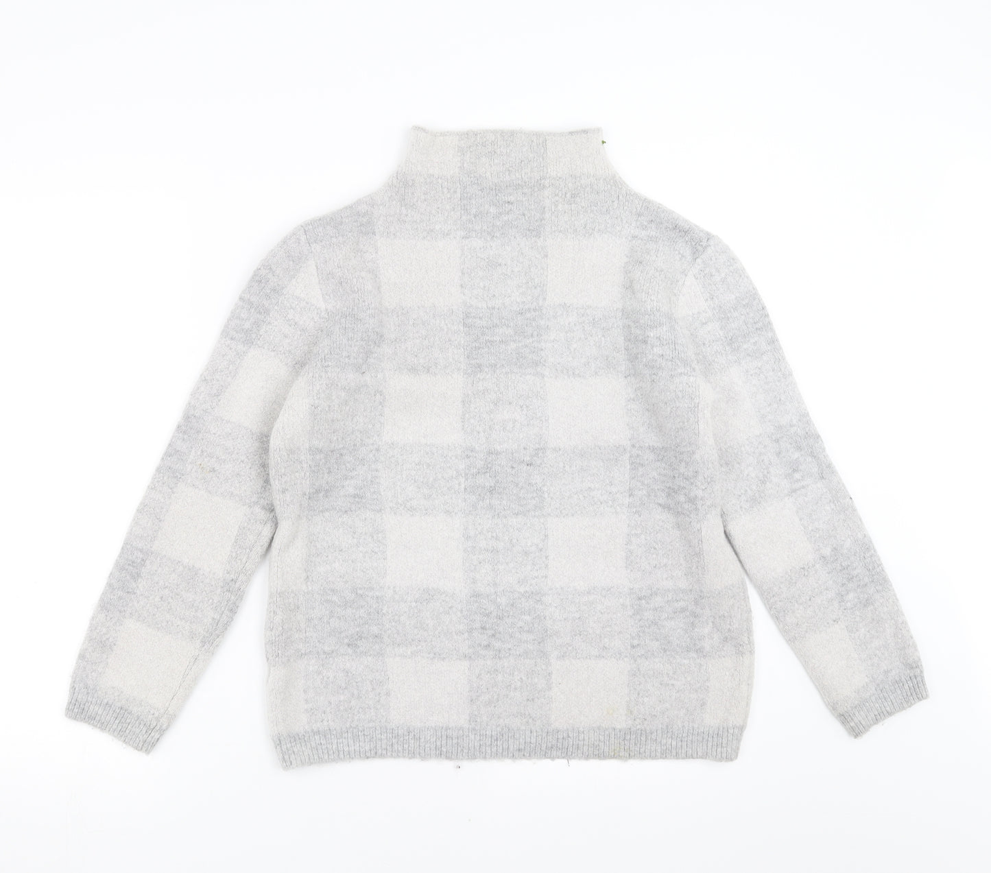 Peacocks Womens Grey Check  Pullover Jumper Size M