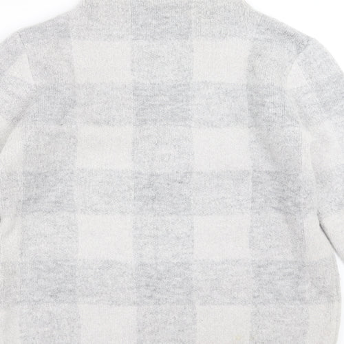 Peacocks Womens Grey Check  Pullover Jumper Size M