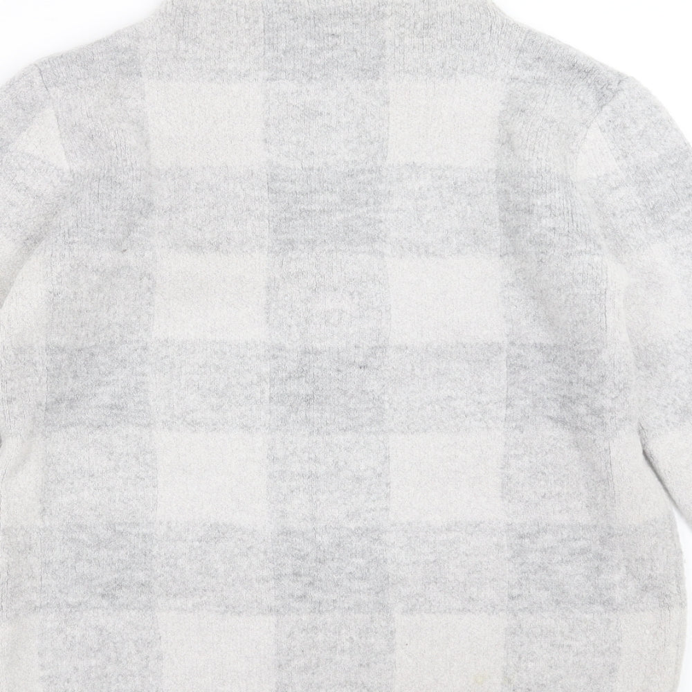 Peacocks Womens Grey Check  Pullover Jumper Size M