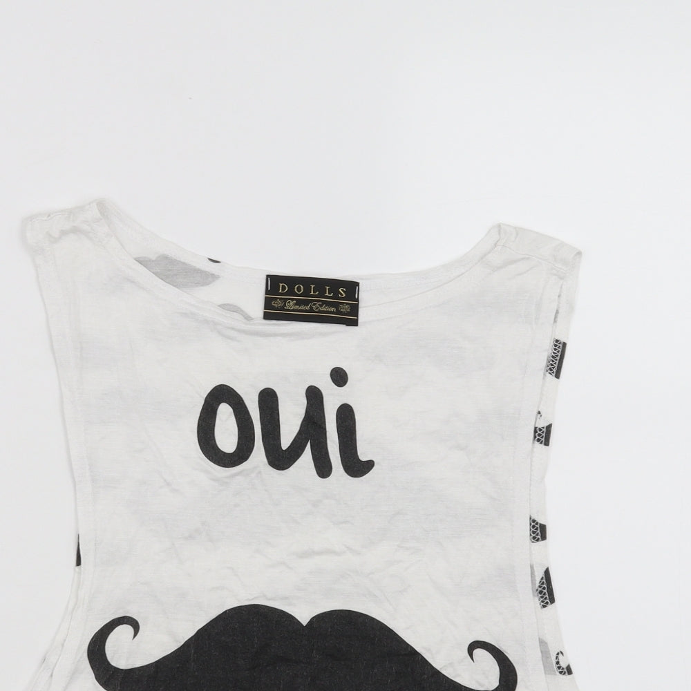 Dolls Womens White   Basic Tank Size M
