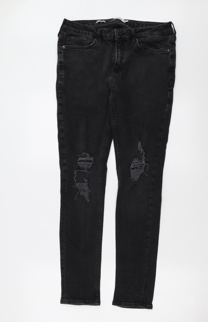 Topman Womens Grey Denim Skinny Jeans Size 32 in L29 in