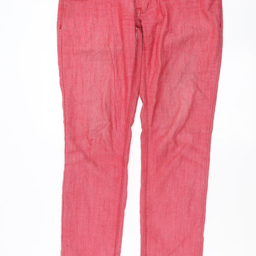 dele Womens Pink  Denim Straight Jeans Size 12 L31 in