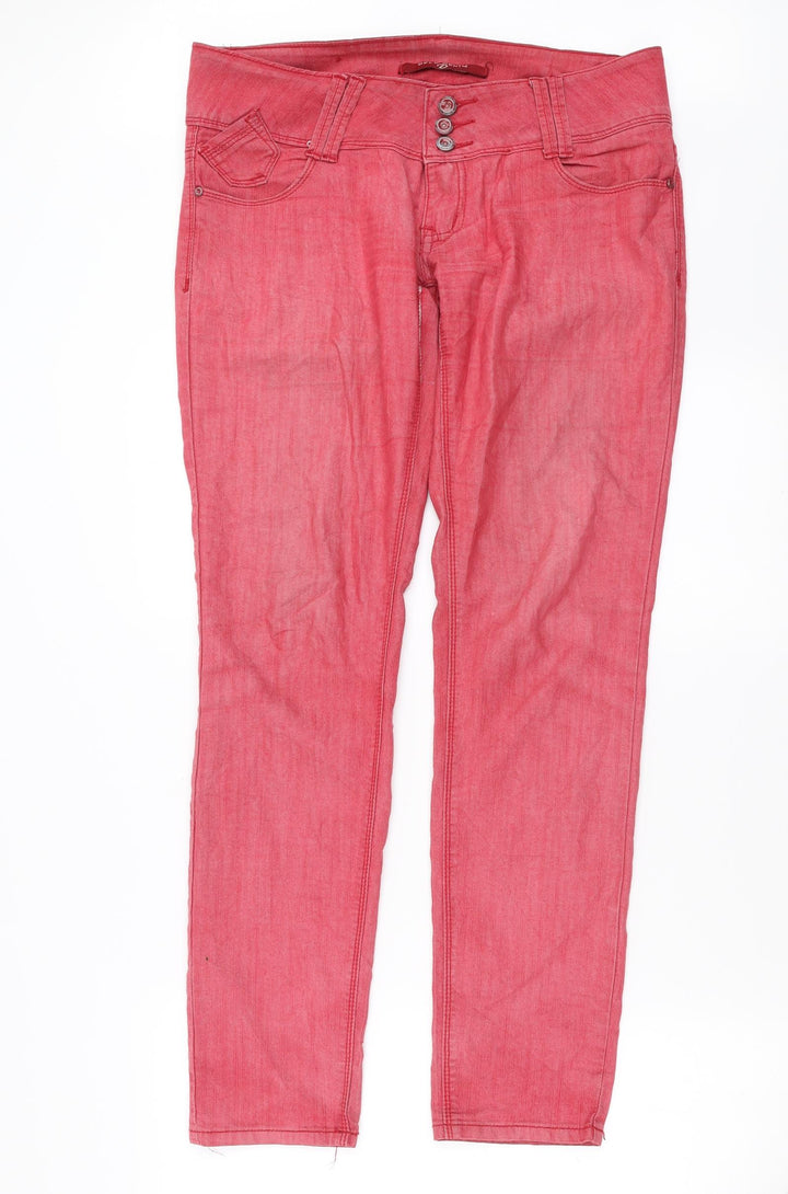 dele Womens Pink Denim Straight Jeans Size 12 L31 in