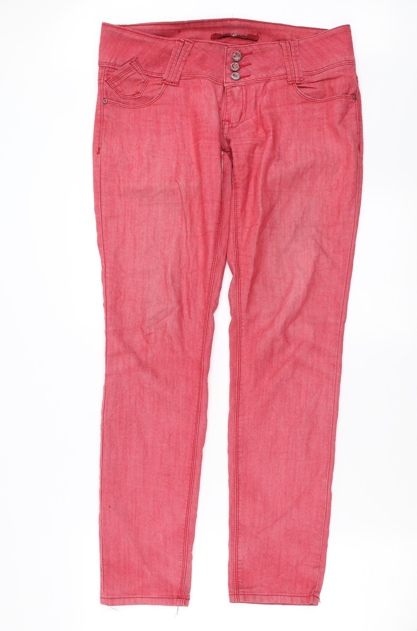 dele Womens Pink  Denim Straight Jeans Size 12 L31 in