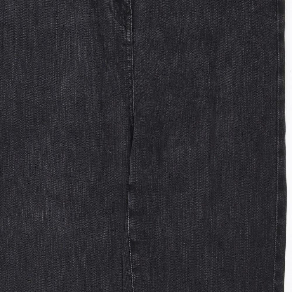George Womens Black  Denim Straight Jeans Size 14 L27 in