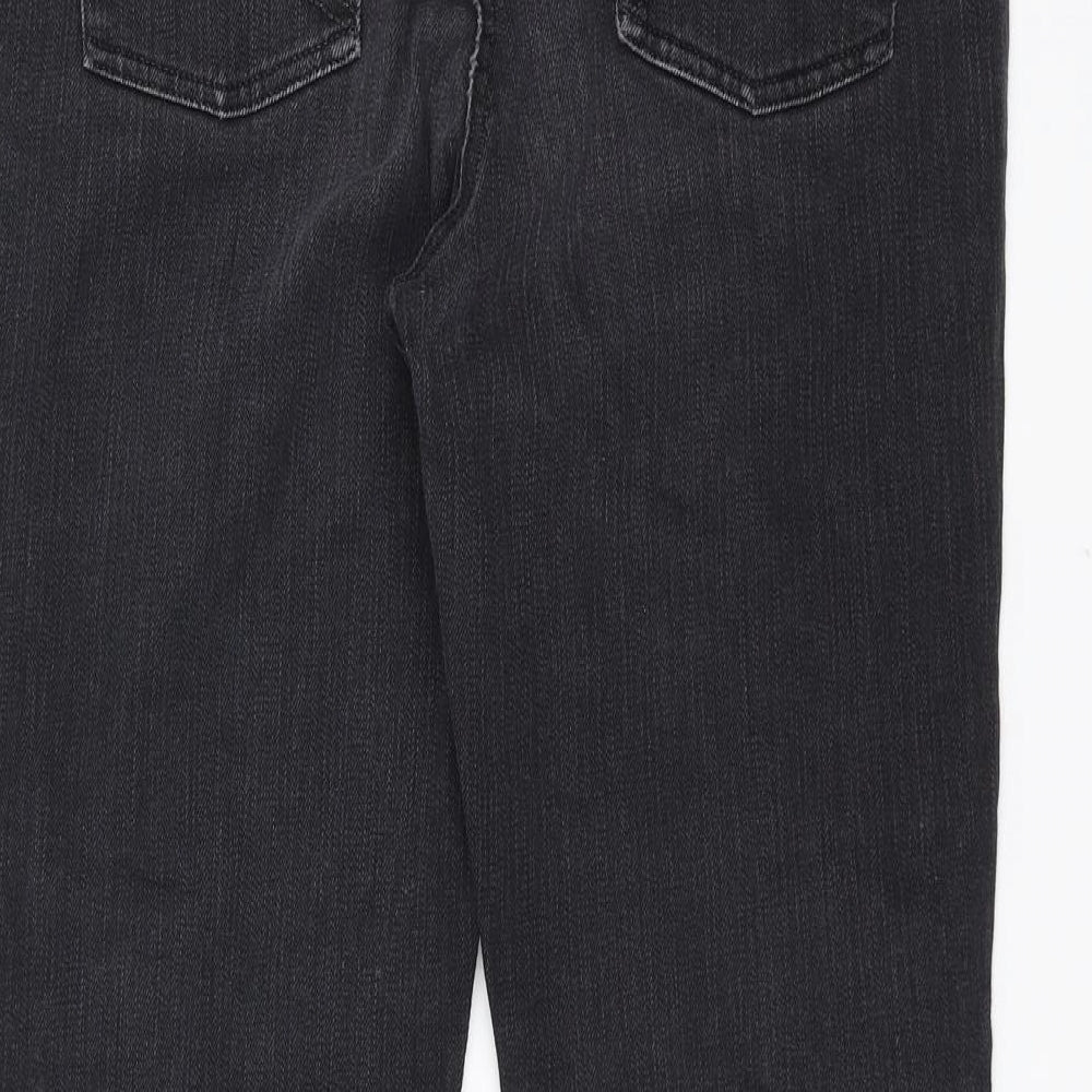 George Womens Black  Denim Straight Jeans Size 14 L27 in