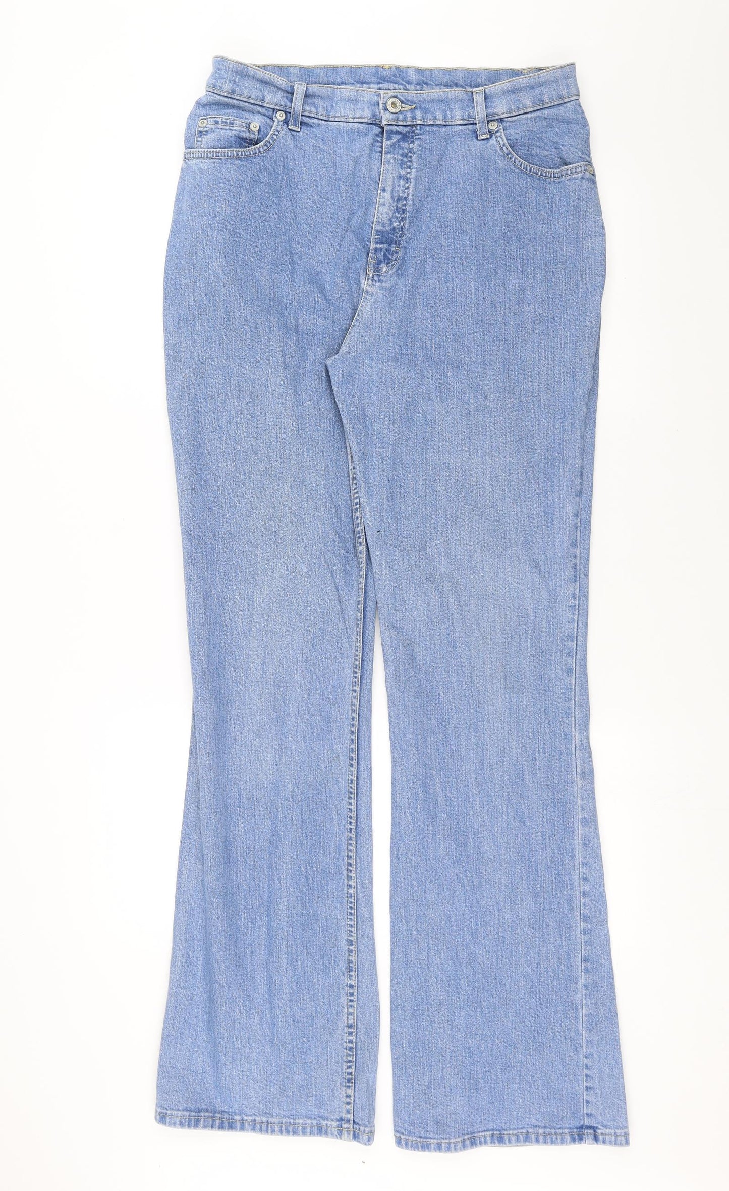 Marks and Spencer Womens Blue  Denim Bootcut Jeans Size 16 L33 in - Long leg