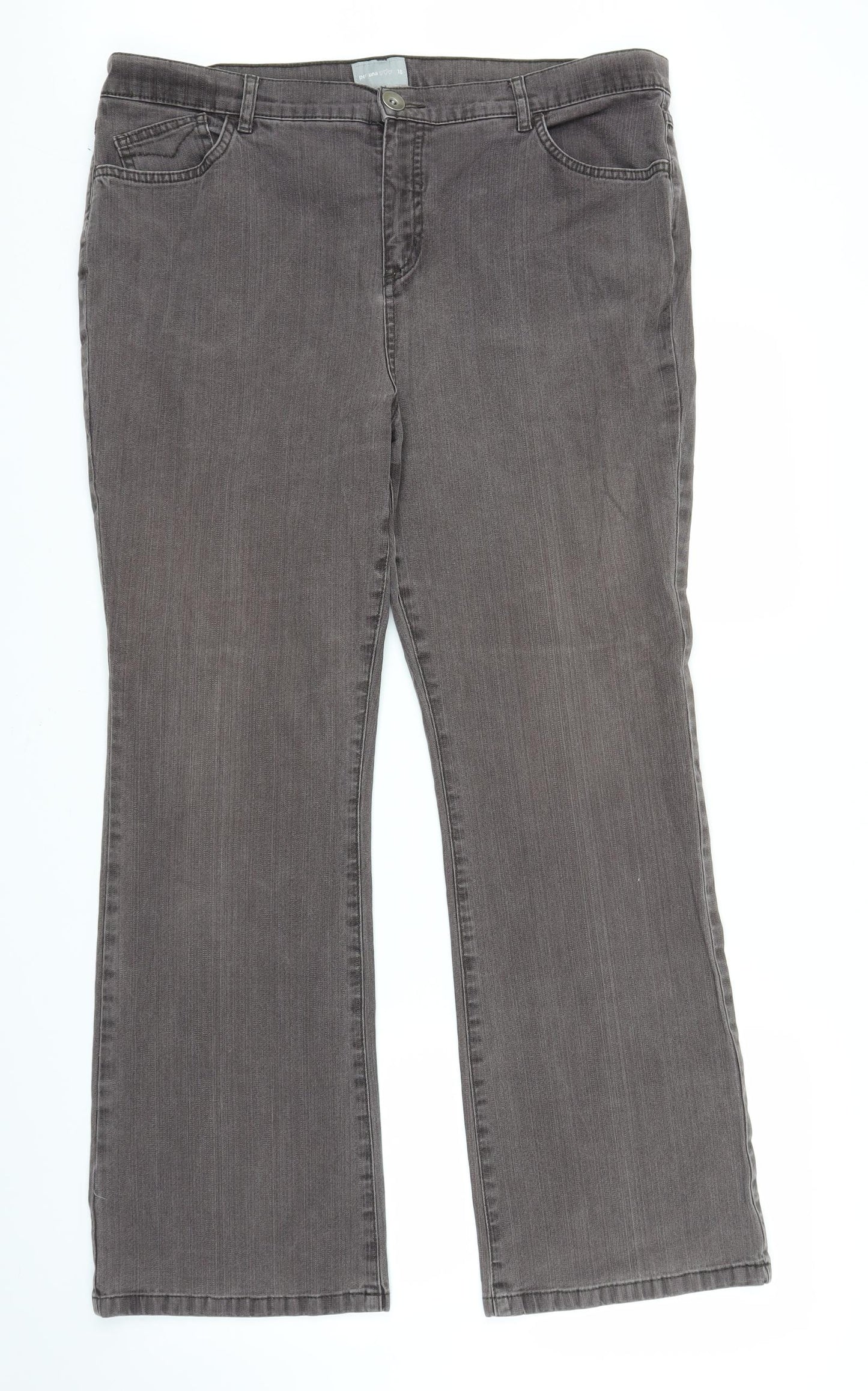 M&S Womens Brown  Denim Bootcut Jeans Size 18 L29 in