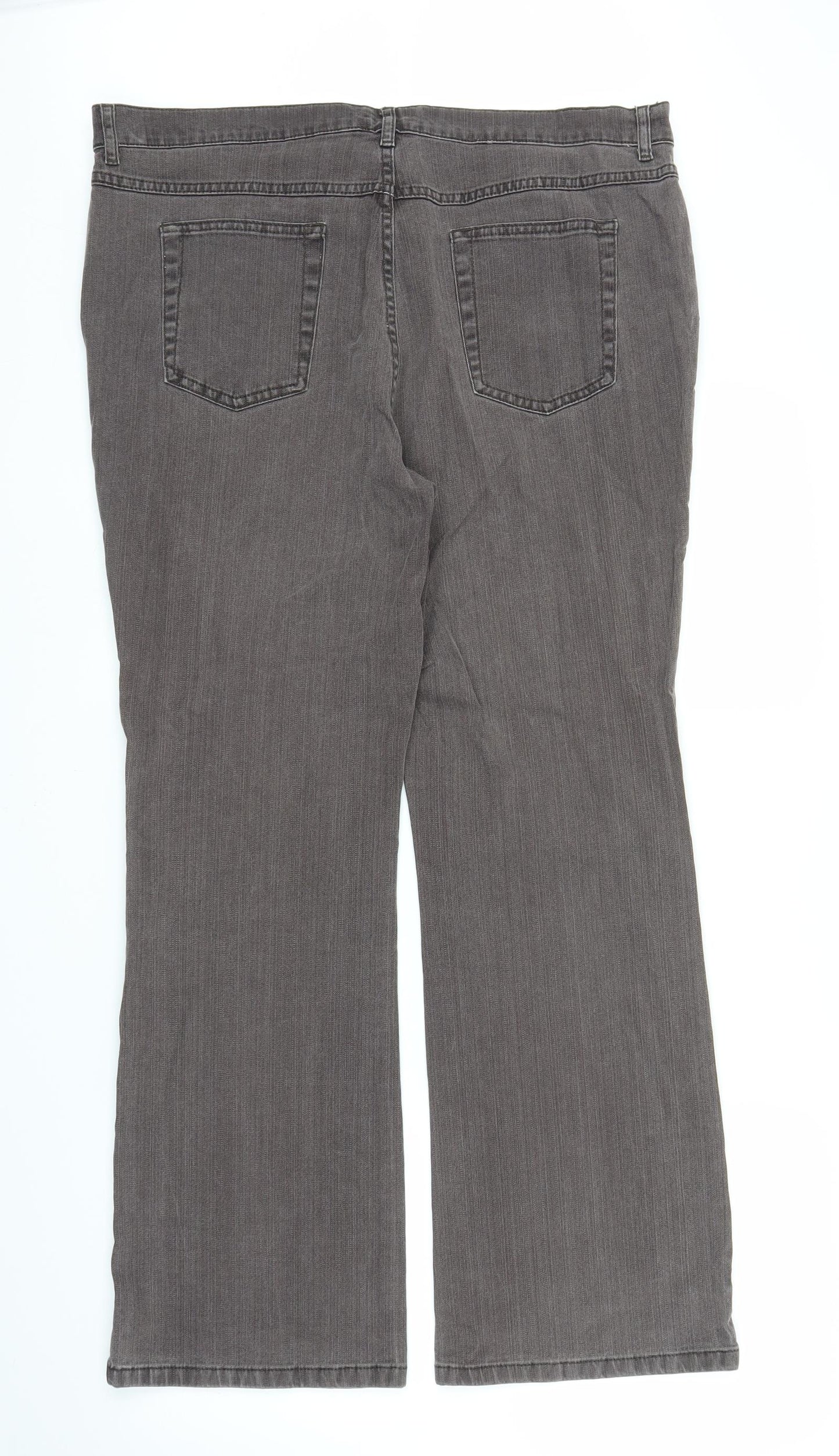 M&S Womens Brown  Denim Bootcut Jeans Size 18 L29 in