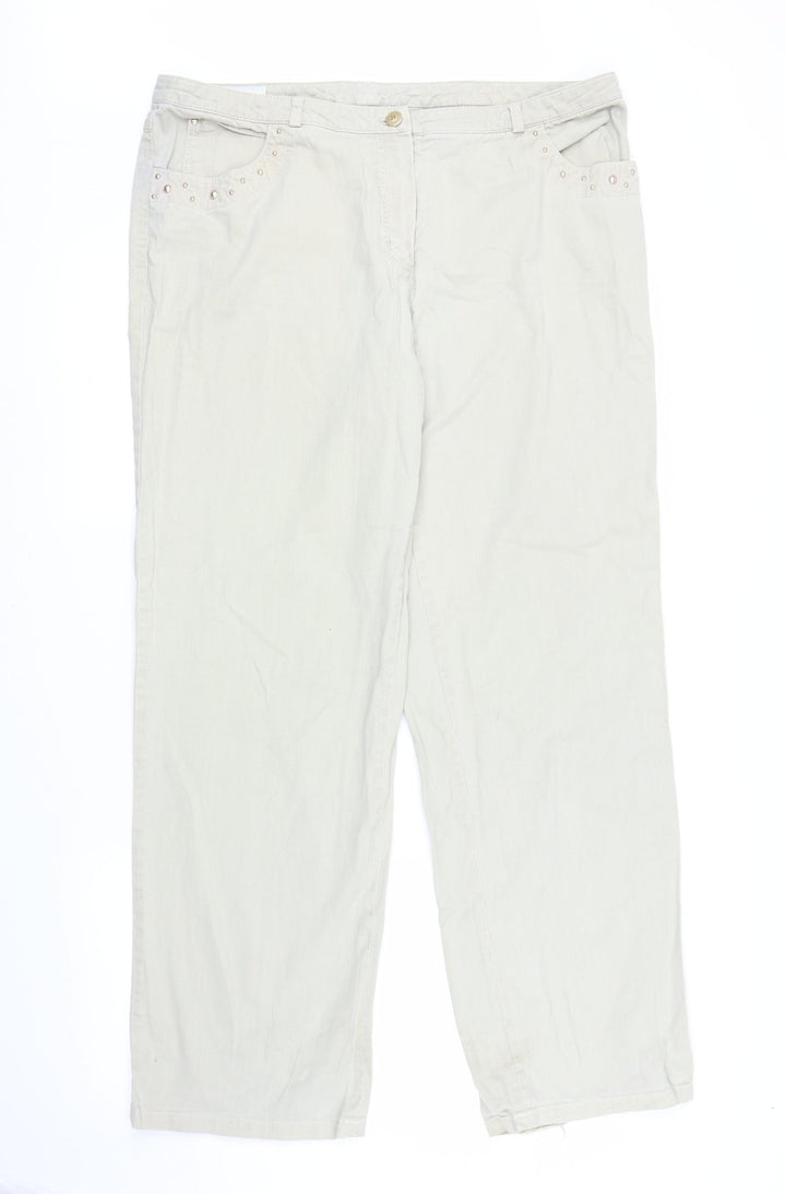 Basler Womens Beige Denim Straight Jeans Size M L30 in