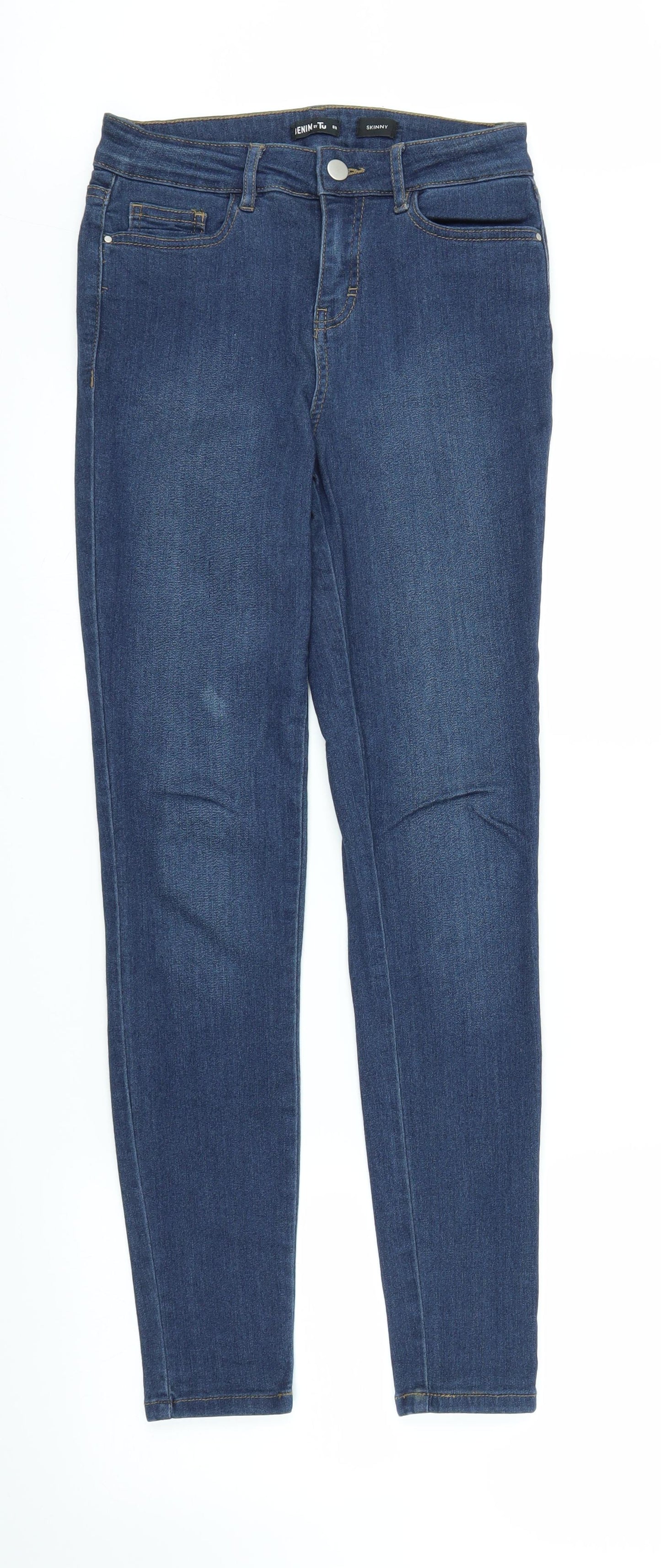 TU Womens Blue  Denim Jegging Jeans Size 8 L28 in