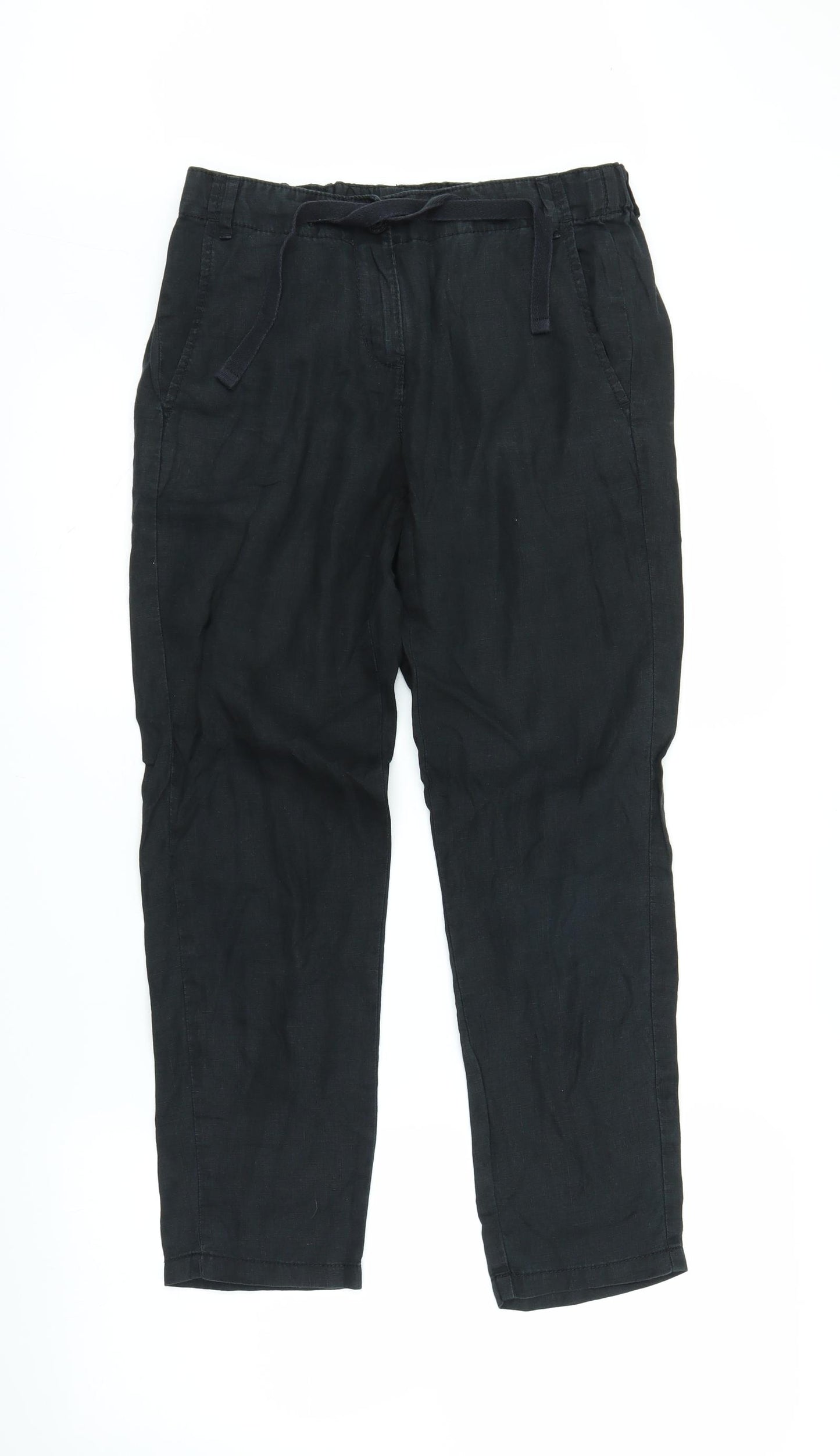 M&S Womens Black   Capri Trousers Size 8 L25.5 in