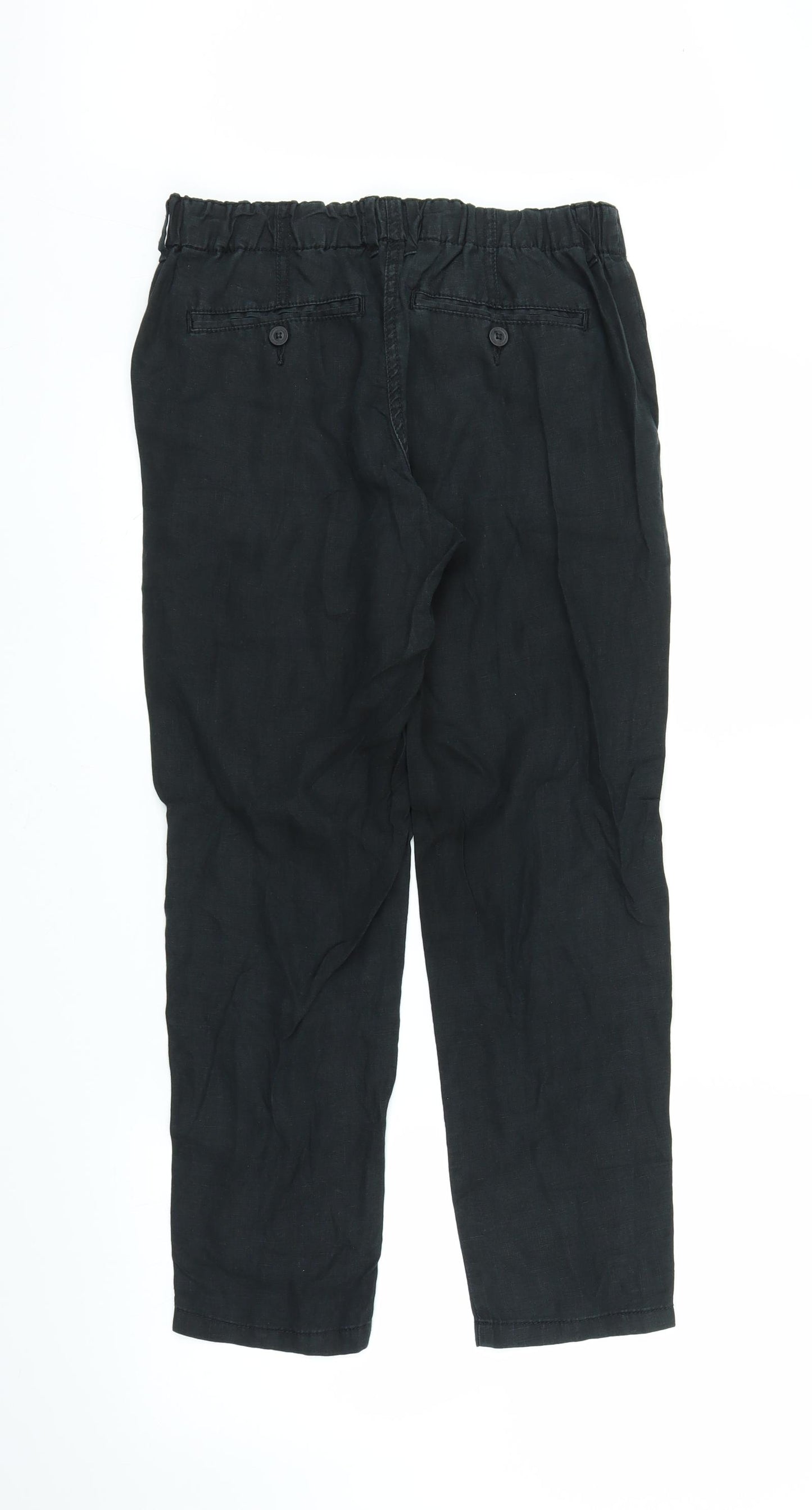 M&S Womens Black   Capri Trousers Size 8 L25.5 in