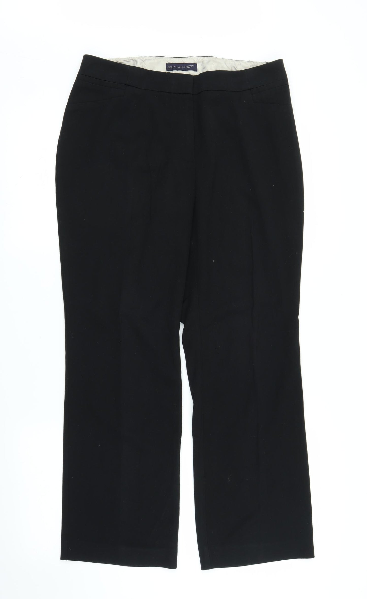M&S Womens Black   Trousers  Size 12 L27 in