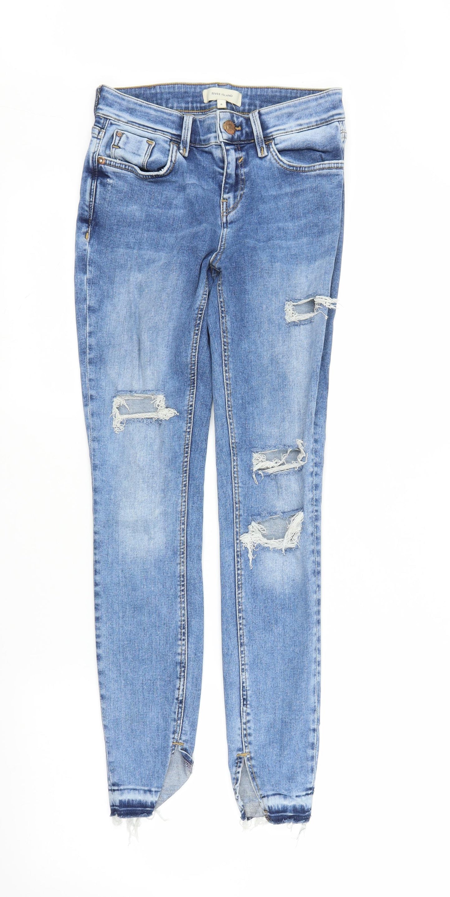 River Island Womens Blue  Denim Skinny Jeans Size 8 L26 in
