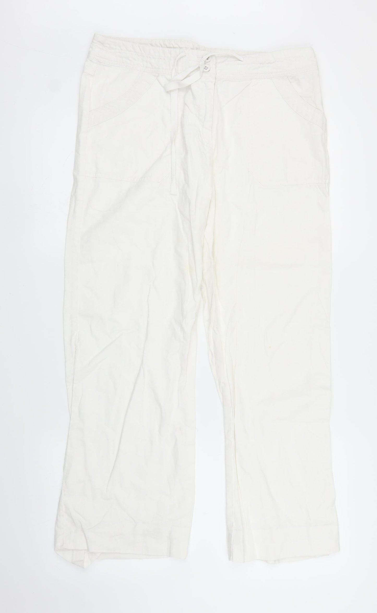 TU Womens White   Trousers  Size 12 L27 in