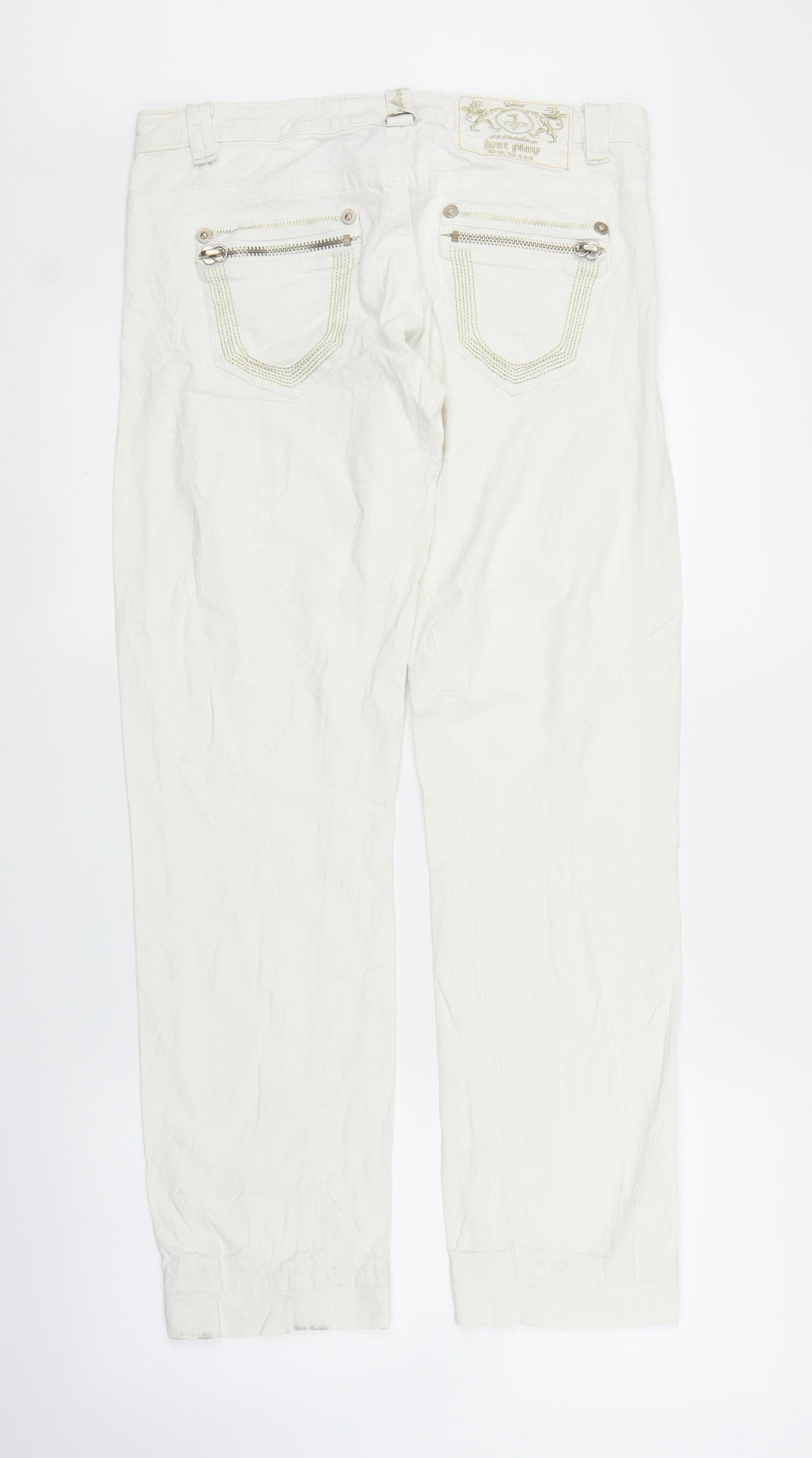 Just Play Womens White   Capri Trousers Size 31 in L28 in