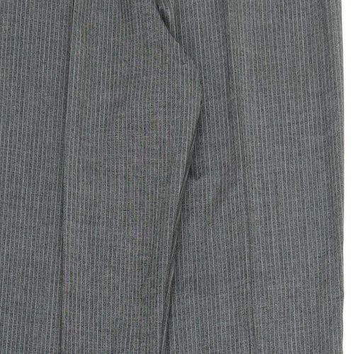 M&S Womens Grey Striped  Trousers  Size 14 L28 in