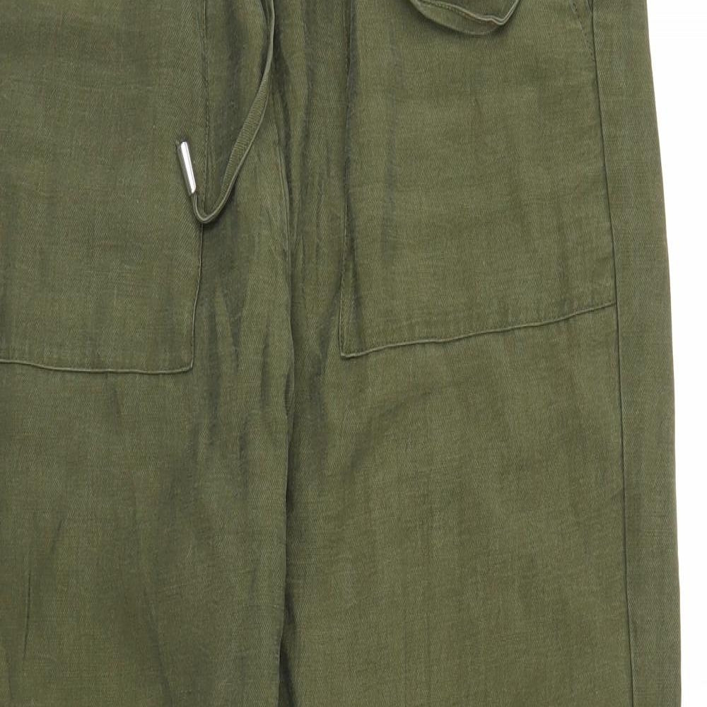 M&S Womens Green   Bloomer Trousers Size 12 L25 in