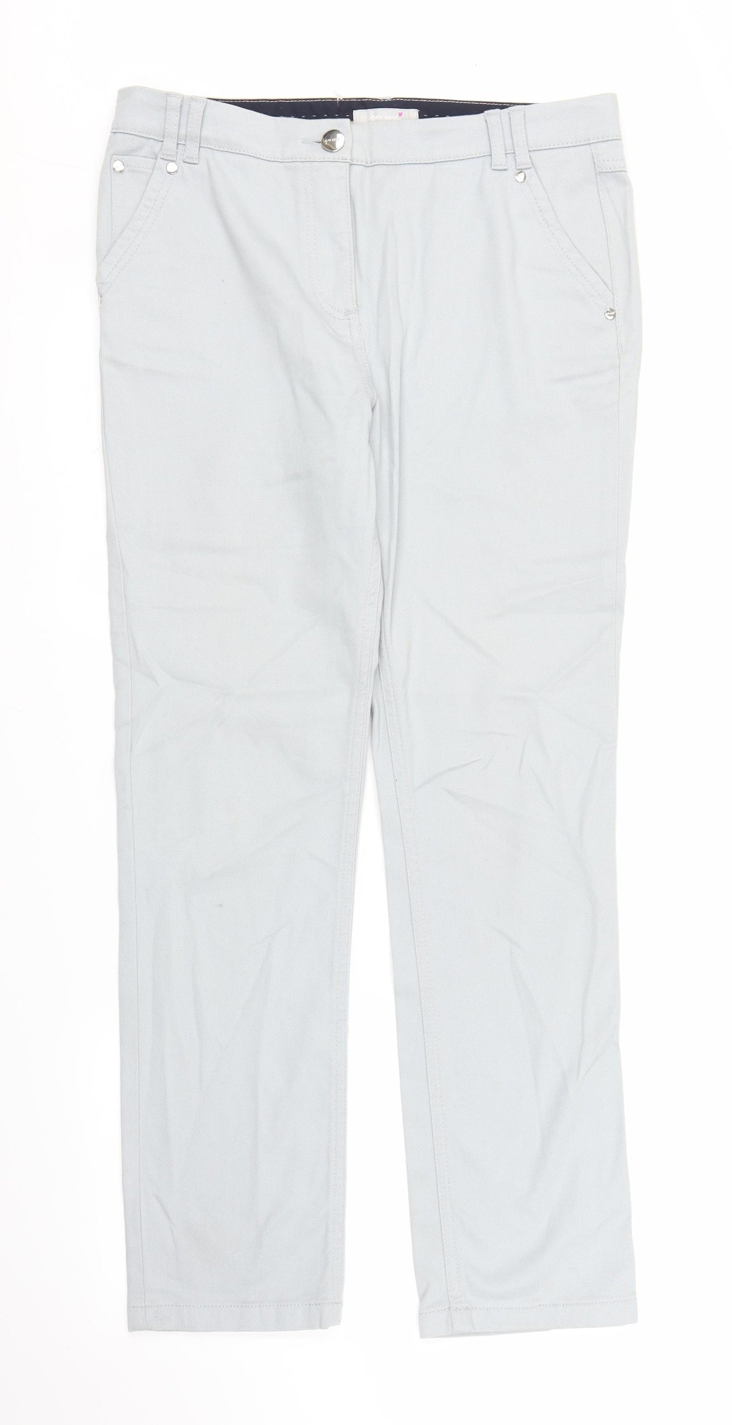 M&S Womens Grey  Denim Carpenter Trousers Size 12 L29 in