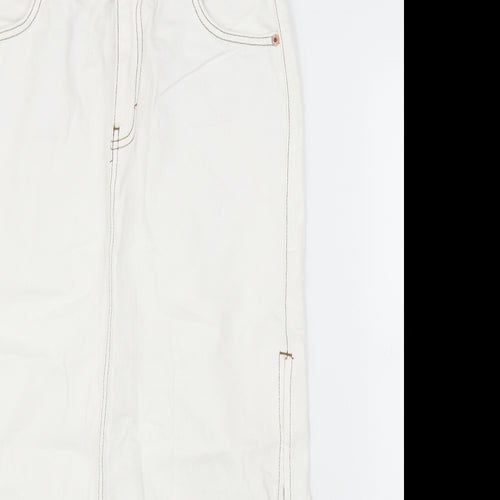 Topshop Womens White  Denim Straight & Pencil Skirt Size 10
