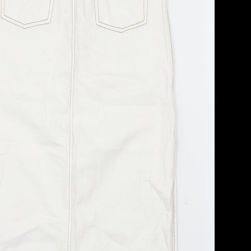 Topshop Womens White  Denim Straight & Pencil Skirt Size 10