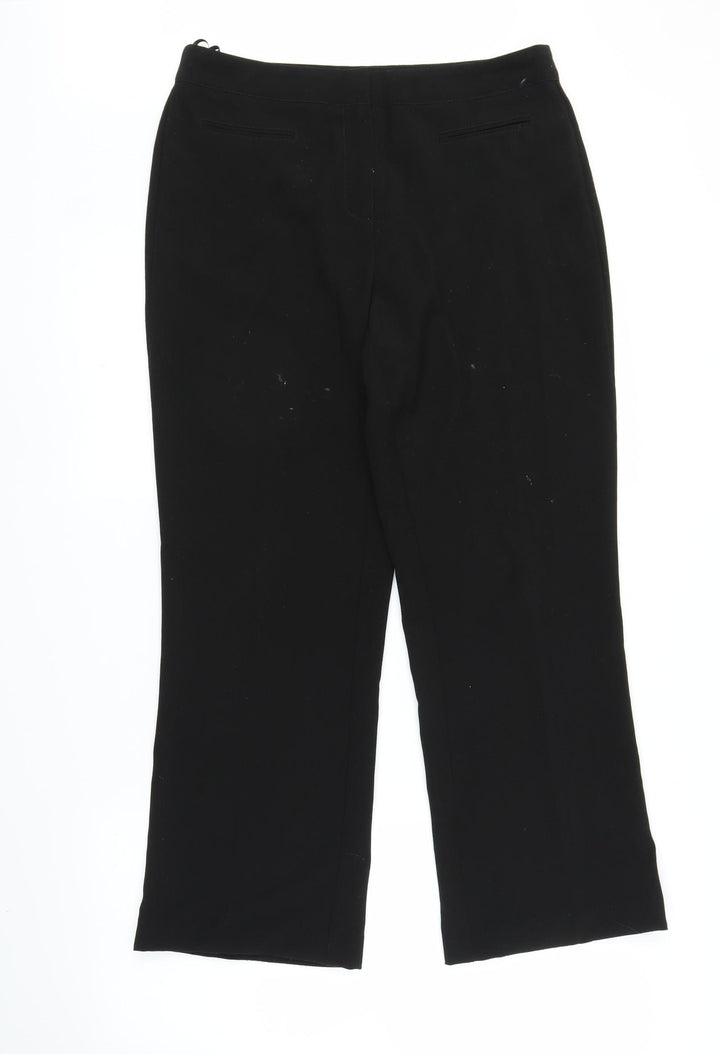 Mia Moda Womens Black Trousers Size 12 L25 in