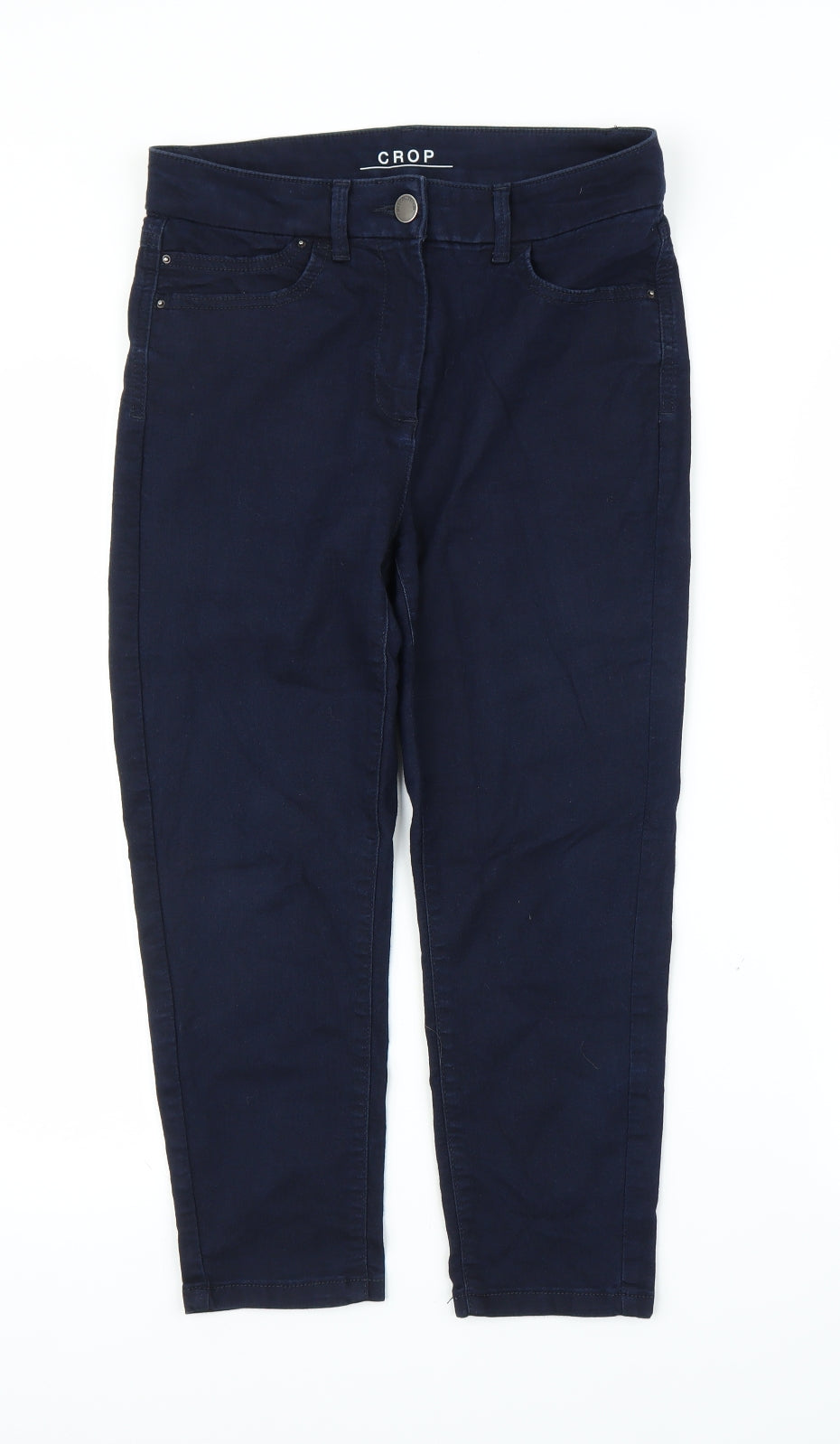 M&S Womens Blue  Denim Cropped Jeans Size 12 L20 in