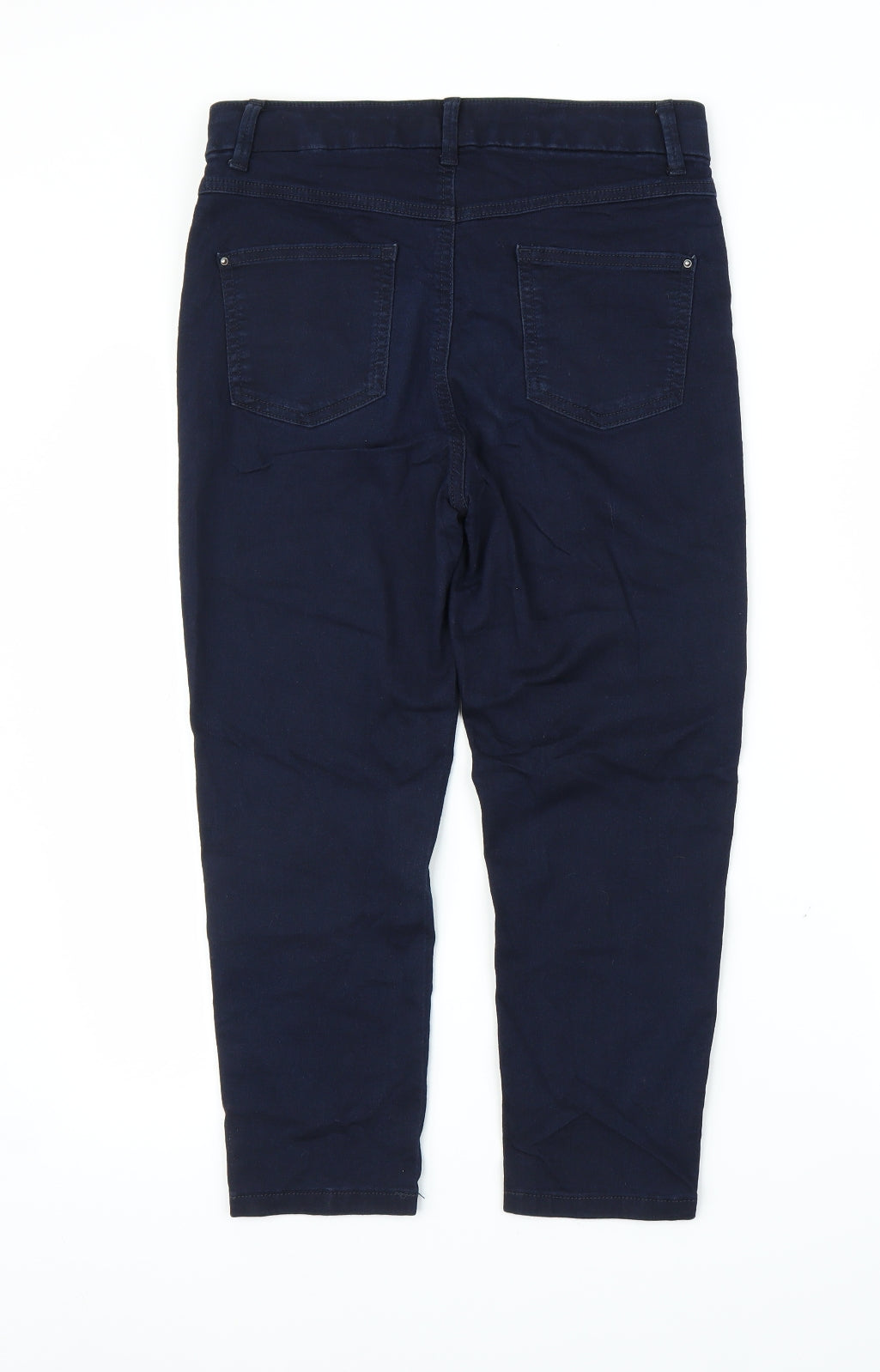 M&S Womens Blue  Denim Cropped Jeans Size 12 L20 in