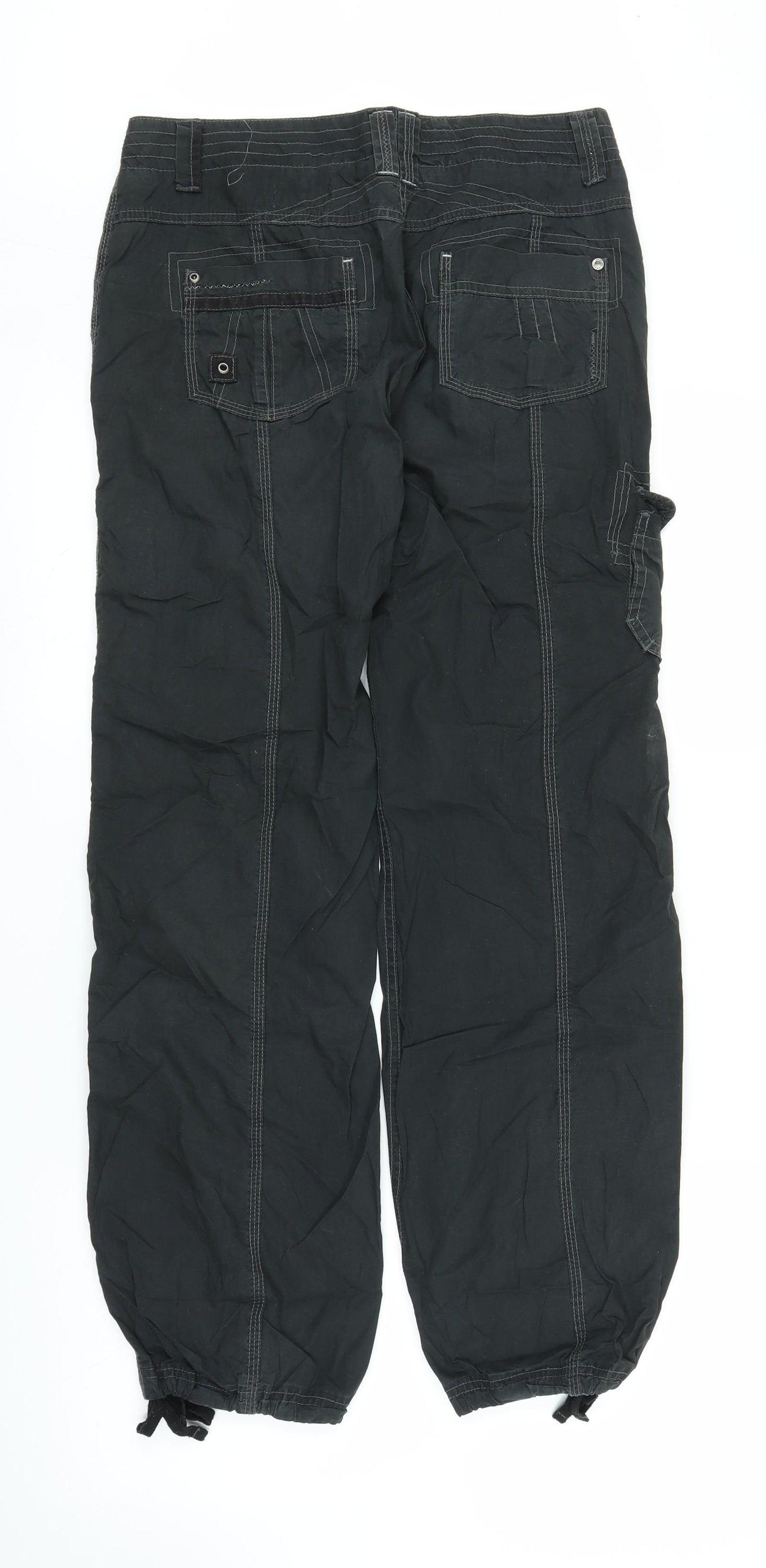 NEXT Womens Black   Cargo Trousers Size 10 L29 in