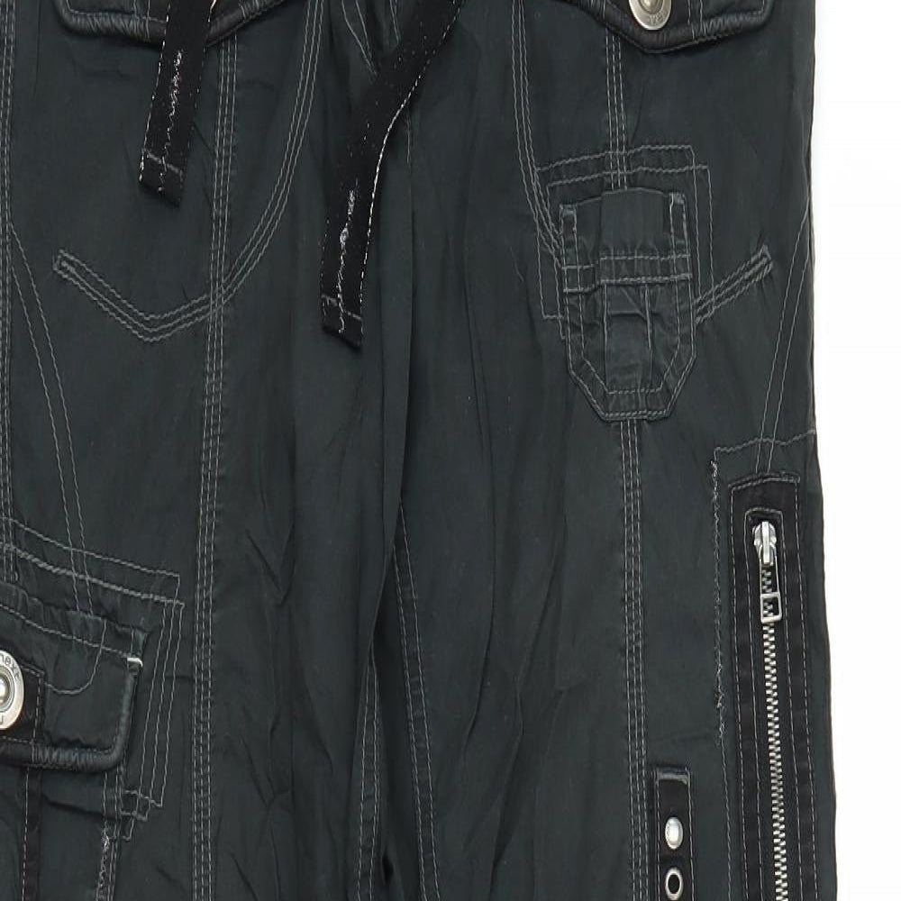 NEXT Womens Black   Cargo Trousers Size 10 L29 in