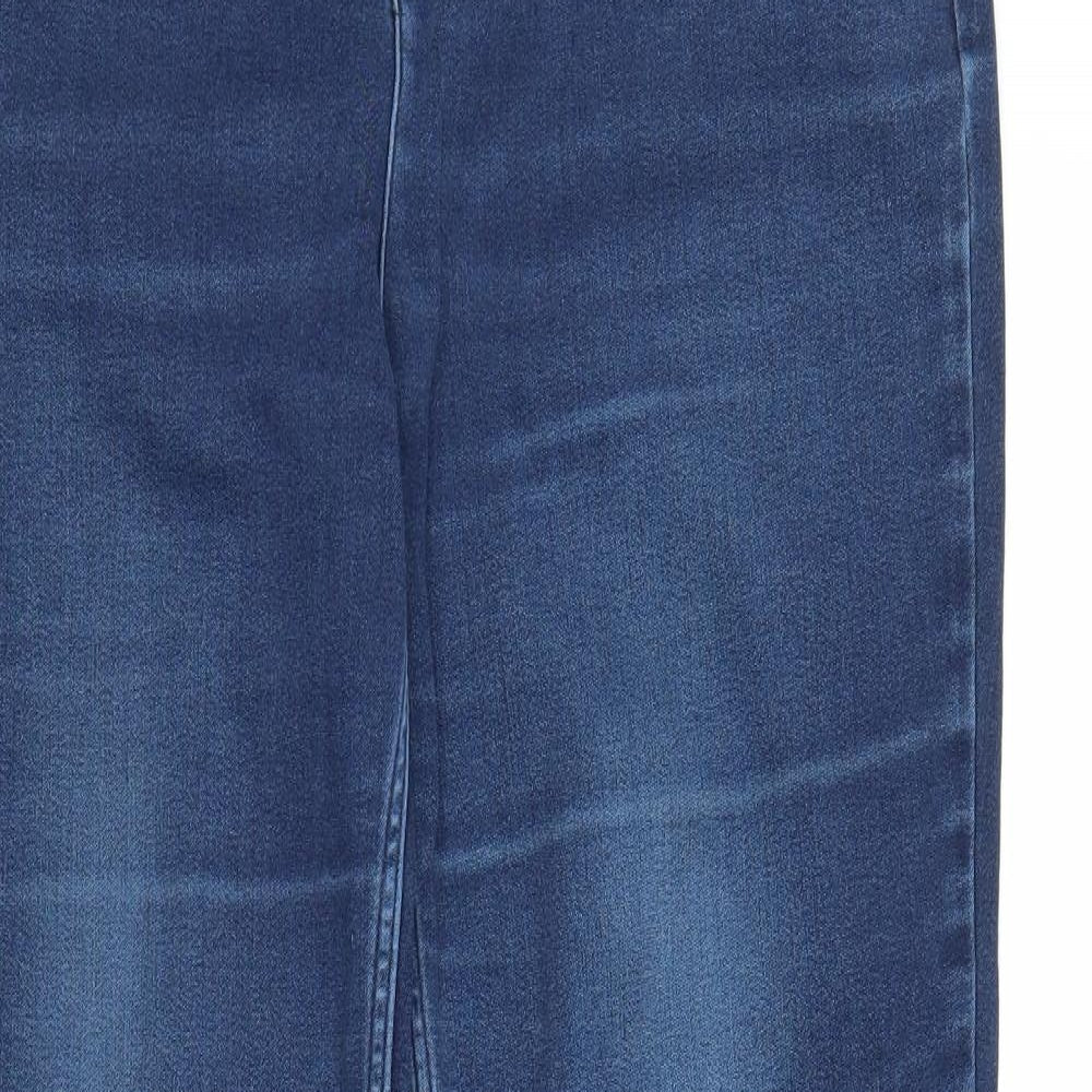 M&S Womens Blue  Denim Straight Jeans Size 14 L30 in
