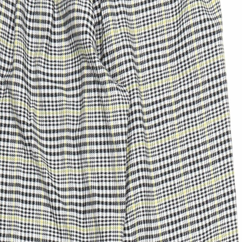 NEXT Womens Grey Plaid  Capri Trousers Size 8 L21 in