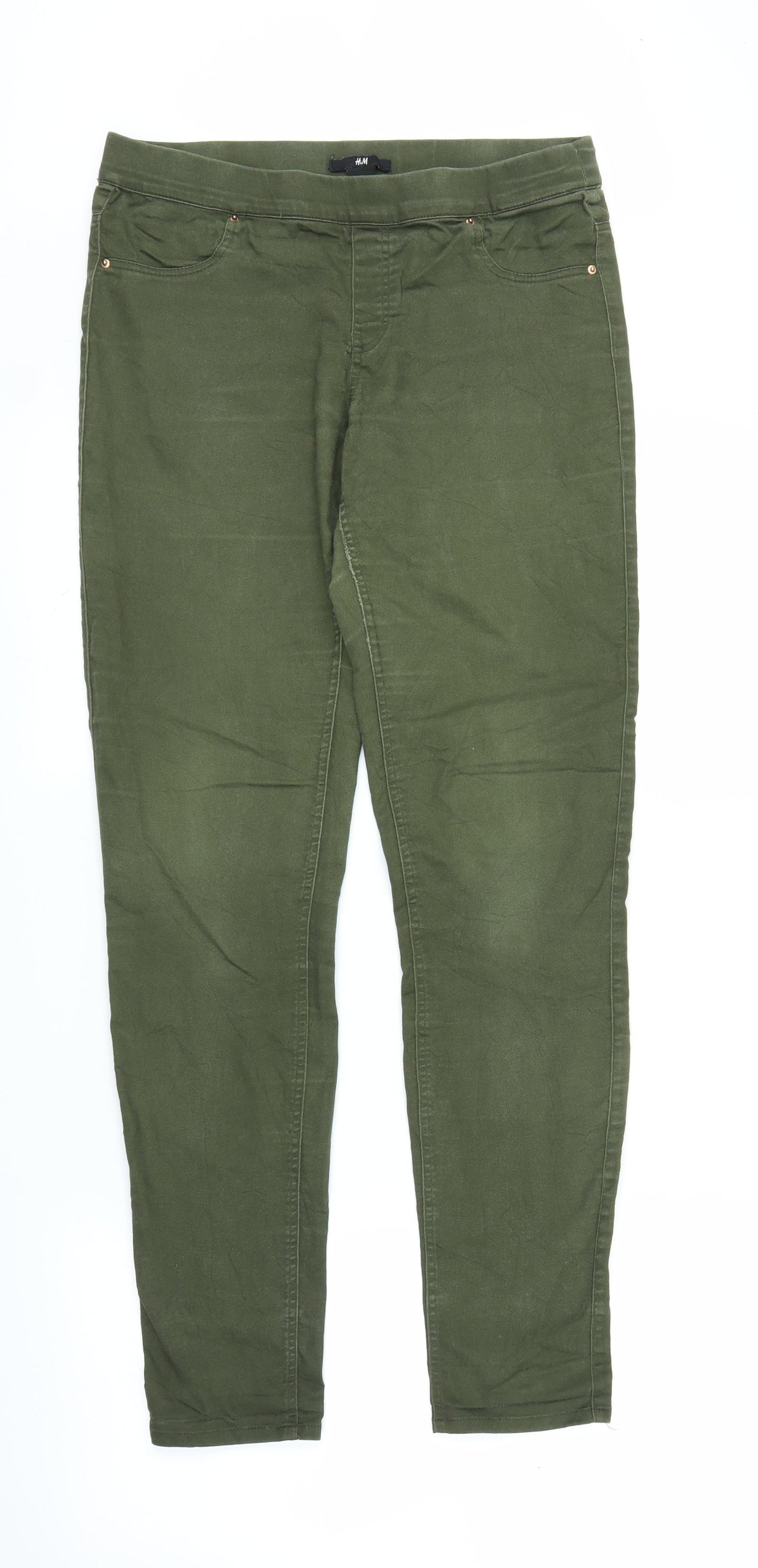 H&M Womens Green  Denim Jegging Jeans Size 8 L28 in