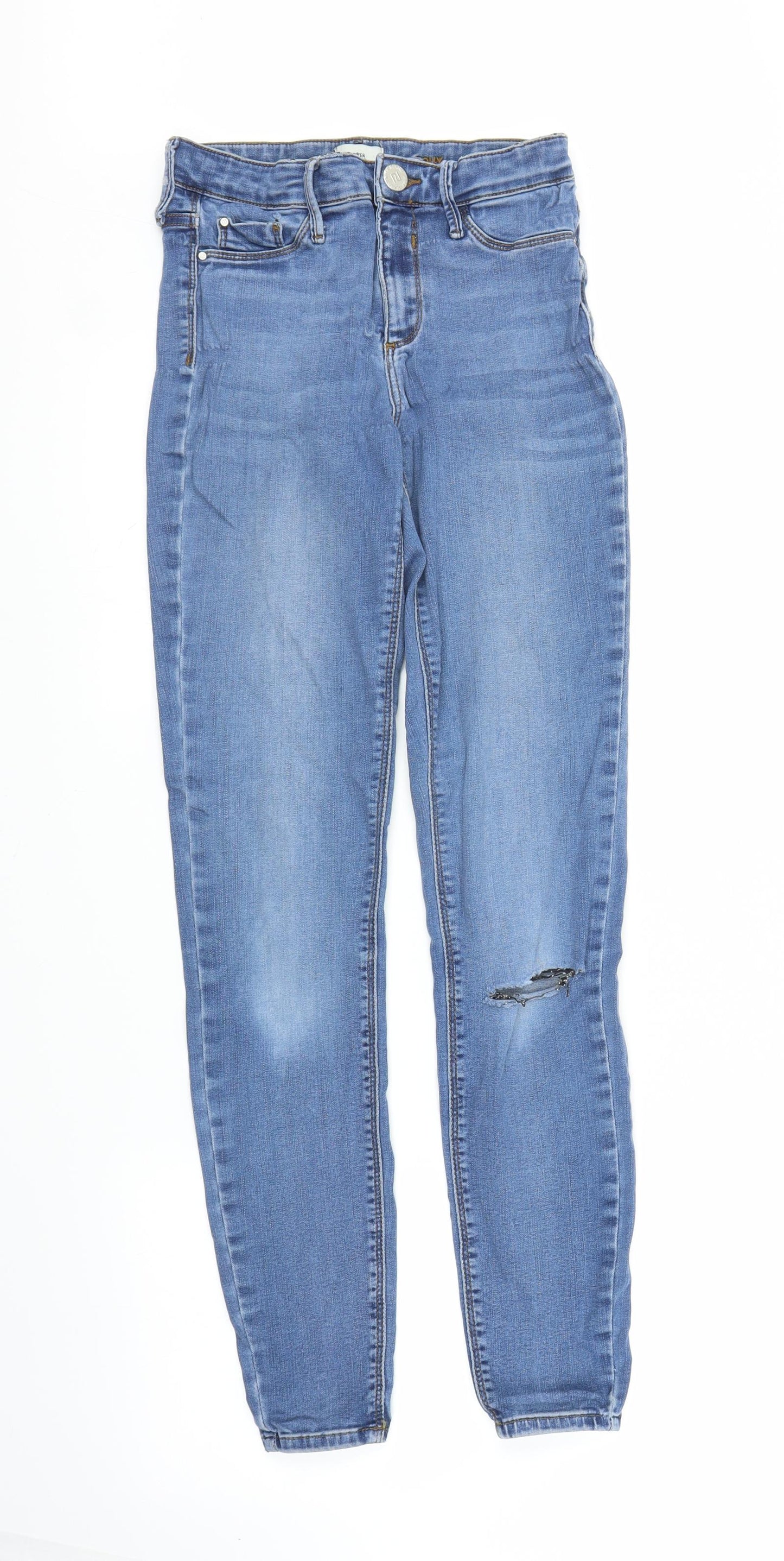 River Island Womens Blue  Denim Skinny Jeans Size 6 L28 in