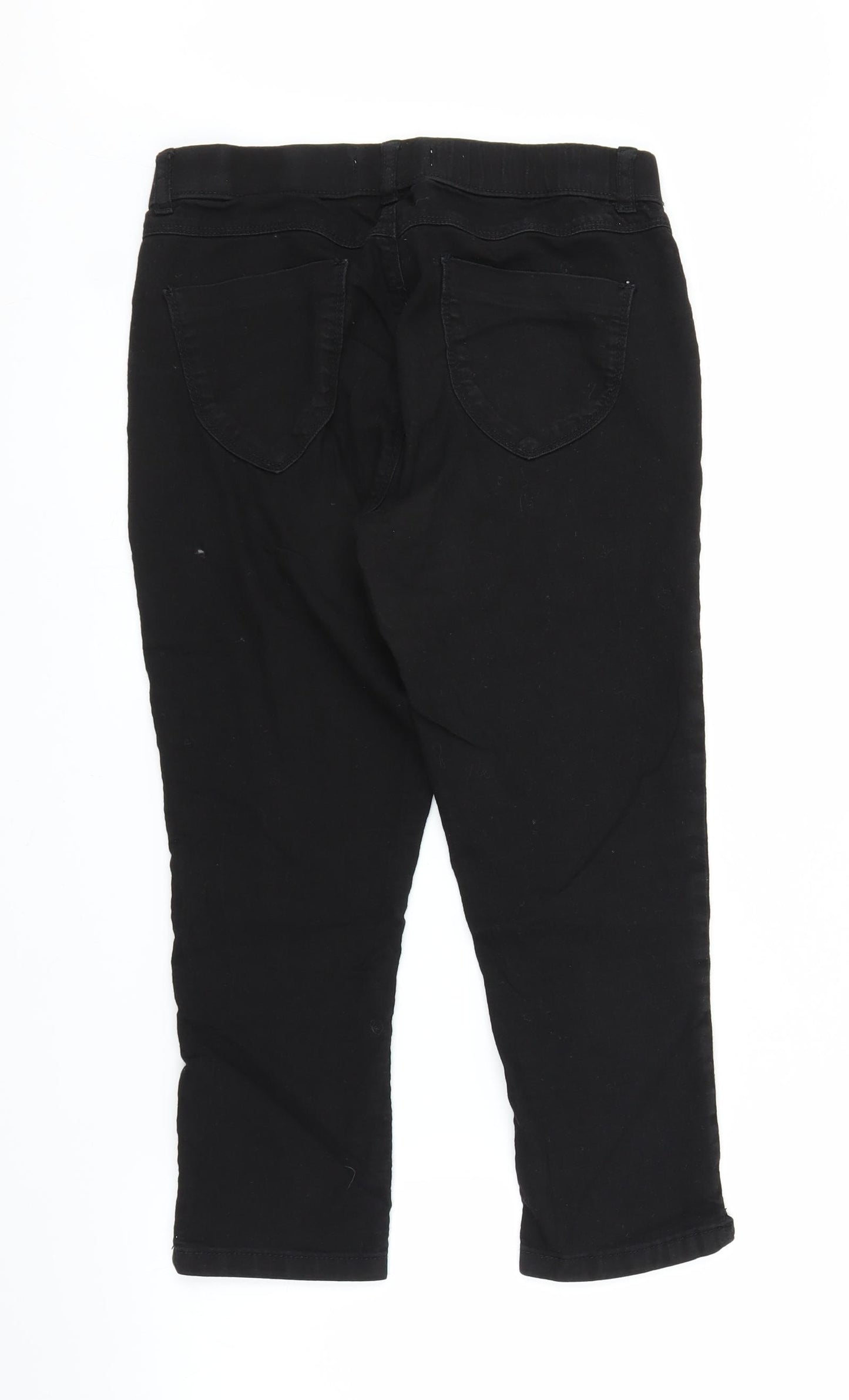 Eden Womens Black  Denim Pedal Pusher Trousers Size 10 L20 in