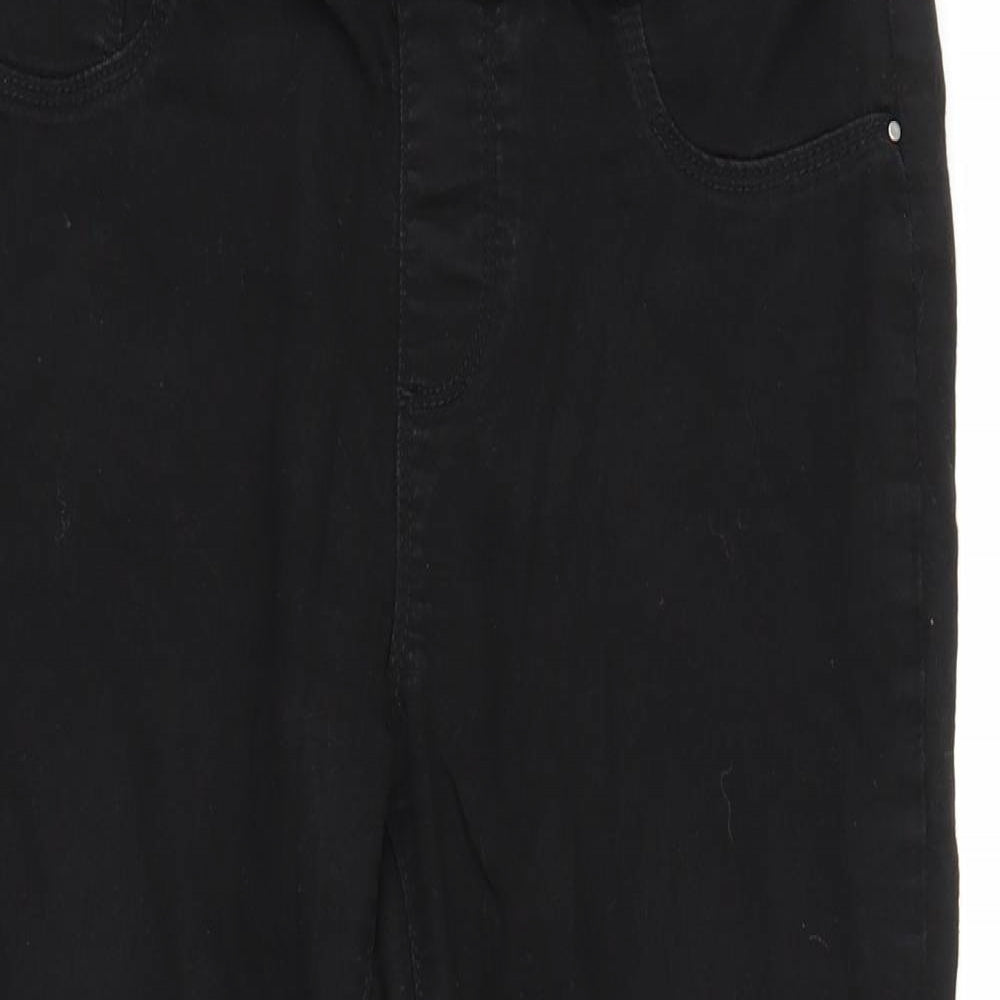 Eden Womens Black  Denim Pedal Pusher Trousers Size 10 L20 in