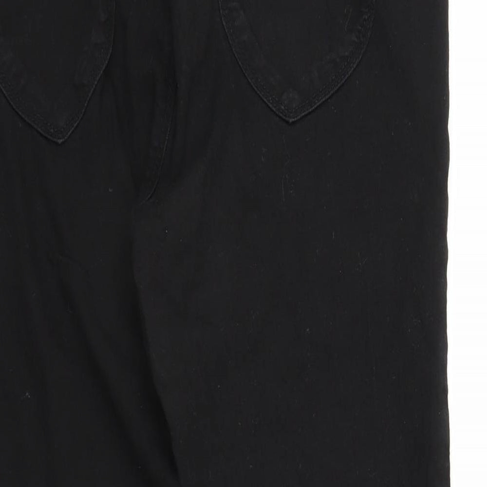 Eden Womens Black  Denim Pedal Pusher Trousers Size 10 L20 in
