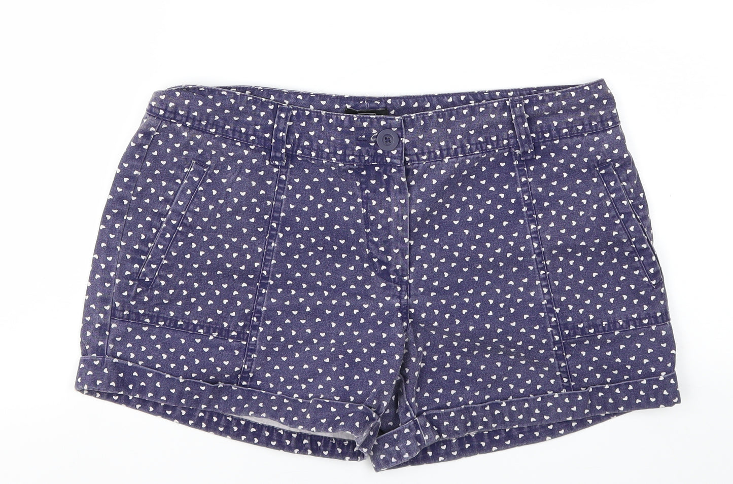 F&F Womens Black Polka Dot  Hot Pants Shorts Size 10